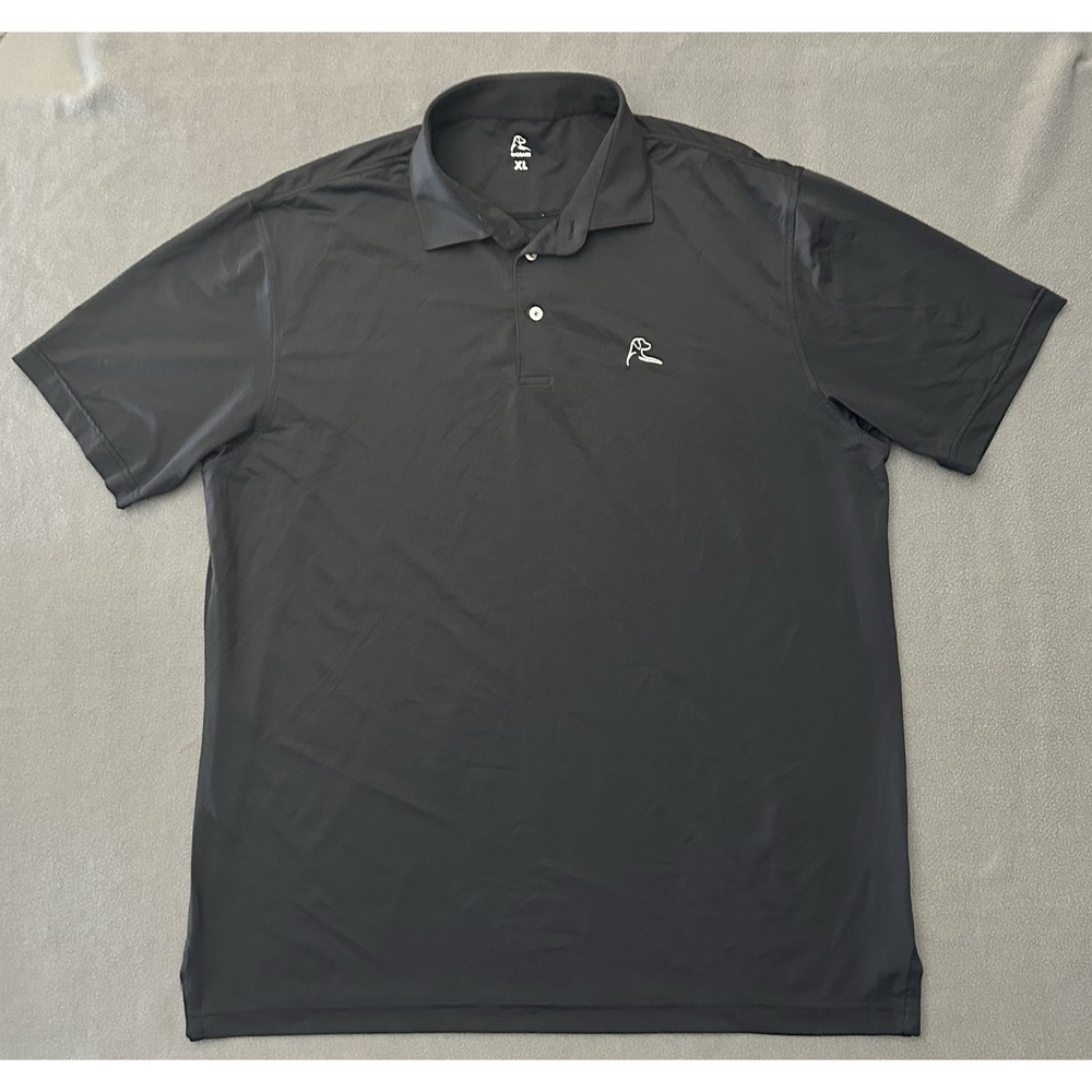 Rhoback Golf Polo Stretch Performance Shirt XL Mens Black Short Sleeve Logo